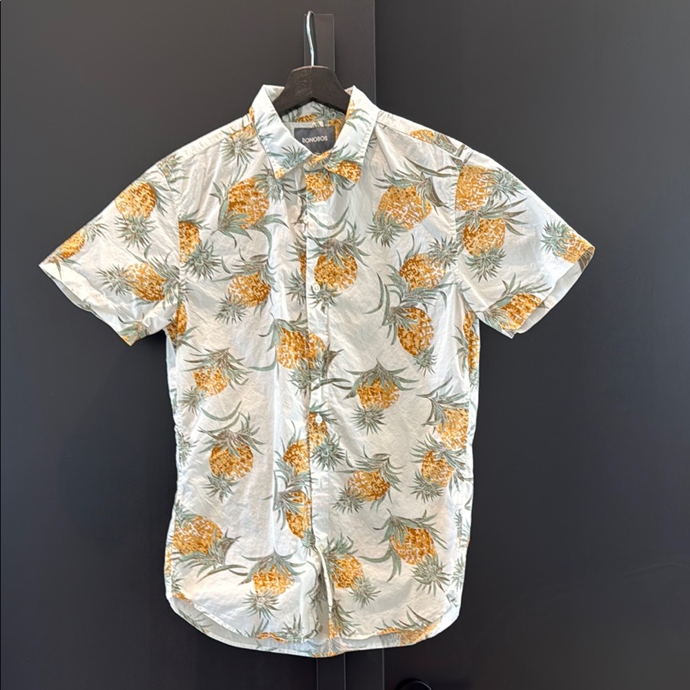 Bonobos Men's Riviera Short Sleeve Pineapple Shirt